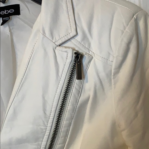 White cropped faux leather jacket - Picture 3 of 3